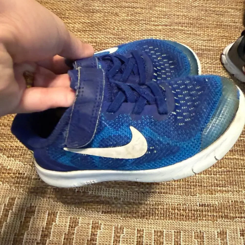 Nike Free RN 2018 Kids 10.5C Blue Running Shoes Sneakers 904259-400